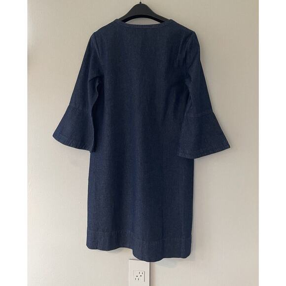 Draper James Chambray Ruffle Shift Dress New with Tags Size 6 - Picture 7 of 7